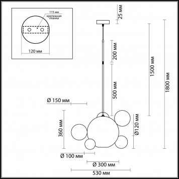 Подвесной светильник Odeon Light Bubbles 4640/12LB-1