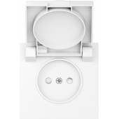 Накладка для розетки без заземления, с крышкой, 16A 250 В~, глянцевый белый, серия S08 Donel DS43403