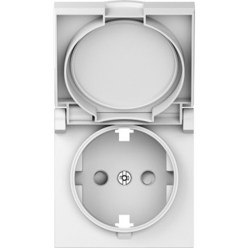 Накладка для розетки Schuko с заземлением, с крышкой, 16A 250 В~, матовый белый, серия A07 Donel DE45433