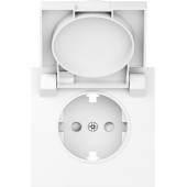 Накладка для розетки Schuko с заземлением, с крышкой, 16A 250 В~, глянцевый белый, серия S08 Donel DS45403