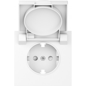 Накладка для розетки Schuko с заземлением, с крышкой, 16A 250 В~, глянцевый белый, серия S08 Donel DS45403