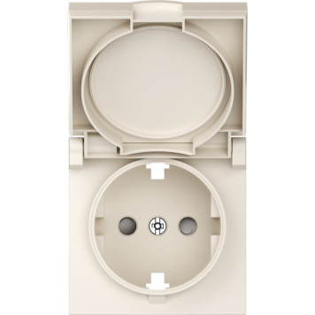 Накладка для розетки Schuko с заземлением, с крышкой, 16A 250 В~, матовый кремовый, серия A07 Donel DE45431