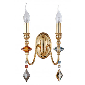 Бра Crystal Lux Mercedes Ap2 Gold/Color