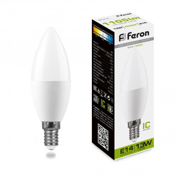 Лампочка Feron E14 свеча 13w 4000K матовая LB-970
