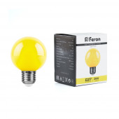 Лампочка Feron E27 шар 3w 2700K желтый LB-371 для гирлянды