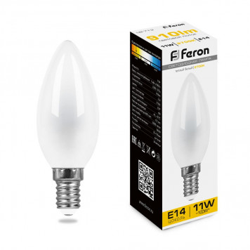 Лампочка Feron E14 свеча opal 11w 2700K матовая LB-713