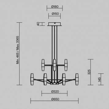 Люстра Maytoni Arana MOD401PL-L72BS3K-1