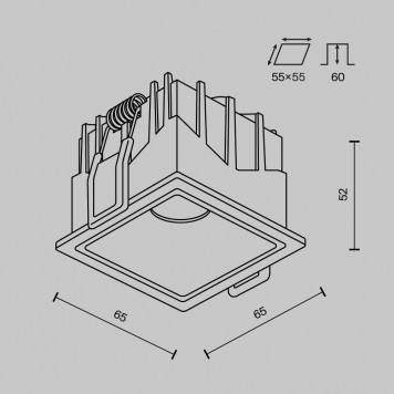 Встраиваемый LED светильник Maytoni Alfa led DL043-01-10W4K-SQ-B-1-1