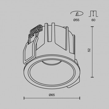 Встраиваемый LED светильник Maytoni Alfa led DL043-01-10W4K-RD-B-1-1