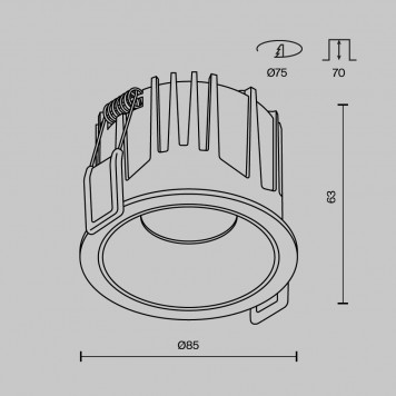 Встраиваемый LED светильник Maytoni Alfa led DL043-01-15W4K-RD-B-1-1