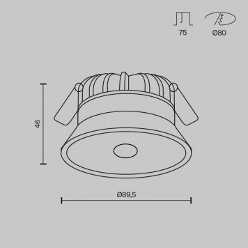 Встраиваемый LED светильник Maytoni Okno DL055-8W3K-SEN-W-1