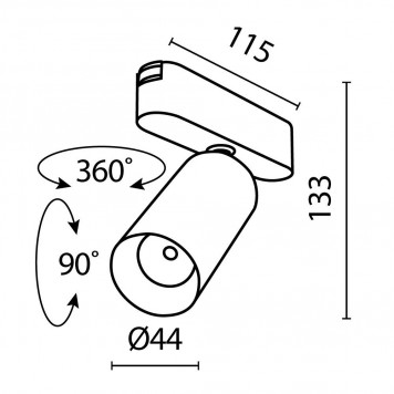 Магнитный трековый светильник Maytoni Radity TR103-1-12W4K-M-B-1