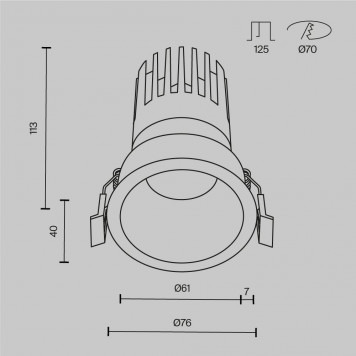 Встраиваемый светильник Maytoni Dip DL118-15W-2.7K-W-1