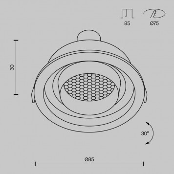 Встраиваемый светильник Maytoni Atom DL113-GU10-01-RD-B-1
