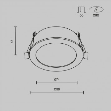 Встраиваемый светильник Maytoni Orb DL130-GX53-B-1