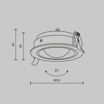 Встраиваемый светильник Maytoni Lens DL105-12W4K-B-1