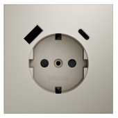 Накладка для розетки с заземлением и защитными шторками с USB A+C S70 (кашемир) VLS001003