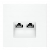 Накладка для розетки компьютерной двойной RJ45+RJ45 кат.6 S70 (белый матовый) VLS001402