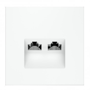 Накладка для розетки компьютерной двойной RJ45+RJ45 кат.6 S70 (белый матовый) VLS001402