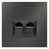 Накладка для розетки компьютерной двойной RJ45+RJ45 кат.6 S70 (титан) VLS001406