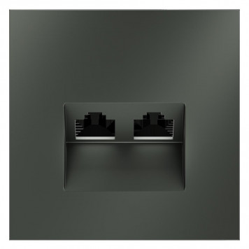 Накладка для розетки компьютерной двойной RJ45+RJ45 кат.6 S70 (титан) VLS001406