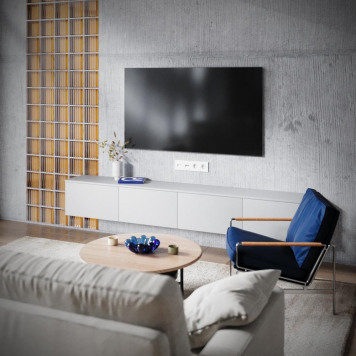 Розетка телевизионная встраиваемая Voltum S70 TV+RJ45 кат. 6 (белый глянцевый) VLS060701-3