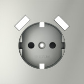 Накладка для розетки с заземлением и защитными шторками с USB A+A S70 (сталь) VLS000905