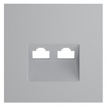 Накладка для розетки компьютерной двойной RJ45+RJ45 кат.6 S70 (серый) VLS001416-3