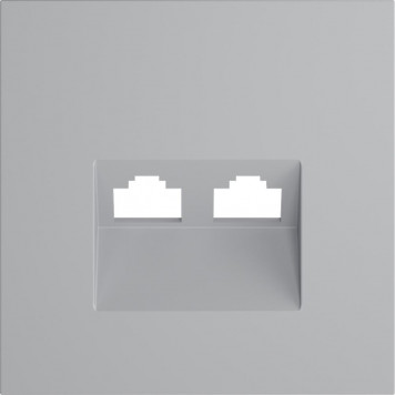 Накладка для розетки компьютерной двойной RJ45+RJ45 кат.6 S70 (серый) VLS001416-4