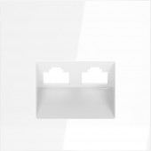 Накладка для розетки компьютерной двойной RJ45+RJ45 кат.6 S70 (белый глянцевый) VLS001401
