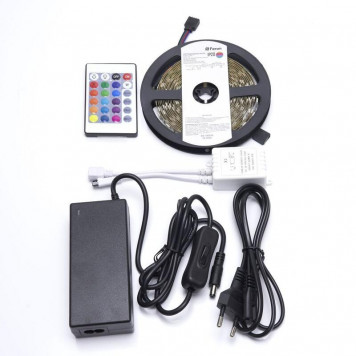 Комплект светодиодной ленты 12V Feron 14,4W/m RGB 60SMD 5050 IP20 5m с контроллером и блоком питания LS606