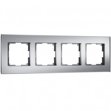 Рамка на 4 поста Senso (серебряный, стекло soft-touch) Werkel W0043106