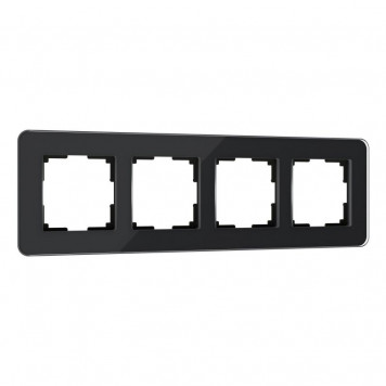 Рамка на 4 поста Elite (черный, стекло) Werkel W0042448