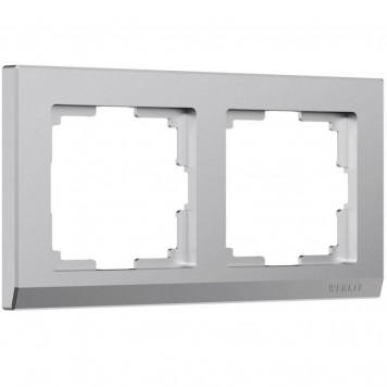 Рамка на 2 поста Stark (серебряный матовый) Werkel W0021865