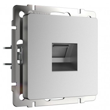 Розетка Ethernet RJ-45 (серебряный матовый) Werkel W1181065