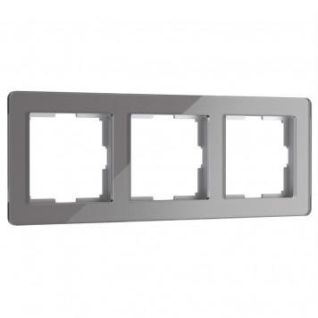 Рамка Acrylic на 3 поста (графит) Werkel W0032704