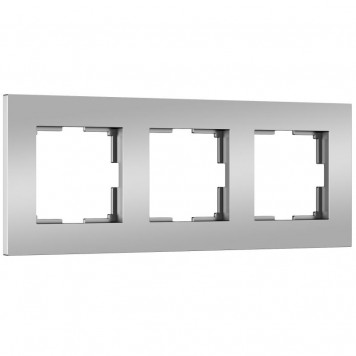 Рамка на 3 поста Slab (серебро матовый) Werkel W0032965