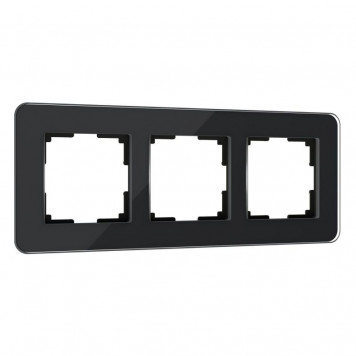 Рамка на 3 поста Elite (черный, стекло) Werkel W0032448