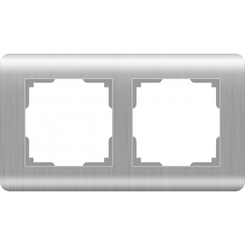 Рамка Stream на 2 поста (серебряный) Werkel W0022106