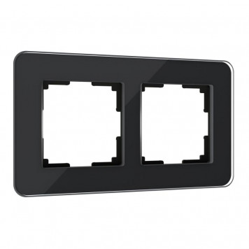 Рамка на 2 поста Elite (черный, стекло) Werkel W0022448