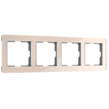 Рамка на 4 поста Acrylic (айвори) Werkel W0042743