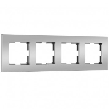 Рамка на 4 поста Slab (серебро матовый) Werkel W0042965