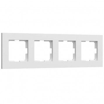 Рамка на 4 поста Slab (белый матовый) Werkel W0042961