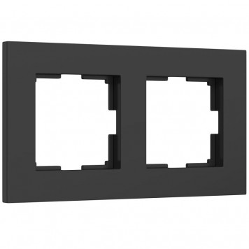 Рамка на 2 поста Slab (черный матовый) Werkel W0022908