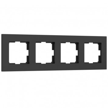 Рамка на 4 поста Slab (черный матовый) Werkel W0042908