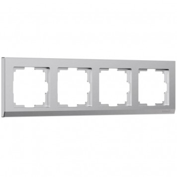 Рамка на 4 поста Stark (серебряный матовый) Werkel W0041865
