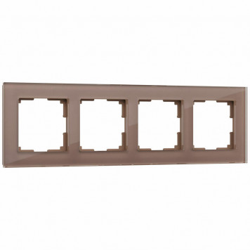 Рамка Favorit на 4 поста (латте, стекло) Werkel W0041142