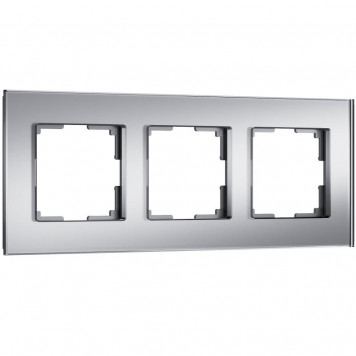 Рамка на 3 поста Senso (серебряный, стекло soft-touch) Werkel W0033106